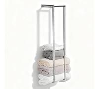 NEWRAIN Porte-Serviettes Mural pour Salle de Bain, Rangement pour Serviettes Pliées en Nickel Brossé