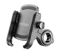NEWRBAN | Support de Smartphone à Fixer au Guidon - pour Les vélos et trottinettes - Aluminium - pour Les guidons d’Un diamètre de 12 à 32 mm - Orientable à 360 ° - Technologie Anti-Vibrations - Noir
