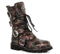 NEWROCK NR M.1473 S42 Rouge & Noir Bottes - New Rock Boots - Unisexe