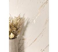 NEWROOM Papier peint Beige Marbre Intissé - Moderne Crème Or Métallique Optique 3D