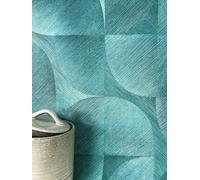 NEWROOM Papier peint Bleu Modèle Intissé - Moderne Turquoise Turquoise Ligne Parcours Géométrique