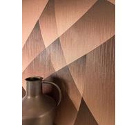 NEWROOM Papier peint Bronze Graphique Intissé - Moderne Cuivre Métallique Ligne Texture