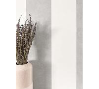 NEWROOM Papier peint Gris Bandes Intissé - Rayures Blanc Maison de Campagne