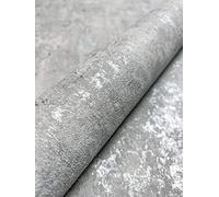 Newroom Papier peint intissé argenté béton, industriel, gris, loft avec conseils pour tapisser