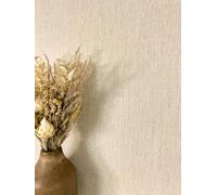 Newroom papier peint intissé beige uni aspect lin chambre salon | texture fine et mate, sable chaud naturel bohème, décoration murale, tapisserie déco, esprit campagne séjour