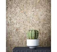 Newroom Papier peint intissé, gris, légèrement brillant, aspect béton industriel, taupe, doré, béton, uni, loft, avec guide pour tapisser (français non garanti)