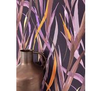 Newroom papier peint intissé lilas feuillage aquarelle salon chambre