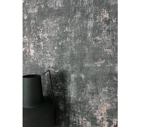Newroom papier peint intissé noir effet plâtre industriel salon