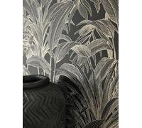 Newroom Papier Peint Intissé Noir Jungle Doré Moderne Chambre