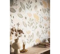 Newroom Papier Peint Intissé Rose avec Motif Floral Délicat pour Chambre et Salon - Papier Peint Fleuri Crème Romantique Structuré Fleuri Made in Germany 10,05x0,53m