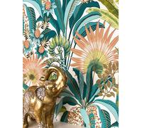 Newroom papier peint intissé turquoise jungle ananas chambre