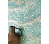 Newroom papier peint intissé turquoise marbre chambre couloir