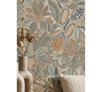 Newroom papier peint intissé vert feuillage décoration murale chambre | Motifs organiques style boho, relief fin, 10,05 m × 0,53 m, pose du lé à sec, salon bureau et entrée, fabriqué en Allemagne