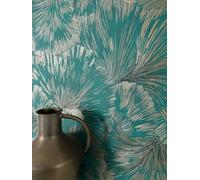 Newroom Papier Peint Intissé Vert Jungle Feuilles Ginkgo Chambre | Éclat métallisé, lignes contours brillantes, esprit art déco, papier peint floral, décoration murale salon