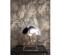 NEWROOM Papier peint Marron Jungle Intissé - Tropical Beige Anthracite Feuilles Monstera Floral