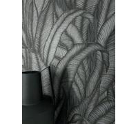 NEWROOM Papier peint Noir Jungle Intissé - Moderne Anthracite Métallique Palmiers Feuilles Tropical