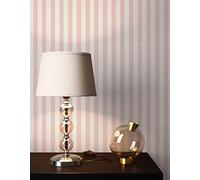 NEWROOM Papier peint Rose Bandes Intissé - Maison de Campagne Blanc Rayures en Bloc Ligne Moderne