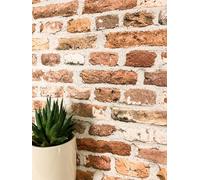 NEWROOM Papier peint Rouge Pierre Intissé - Moderne Orange Gris Clair Brique Clinker Optique 3D