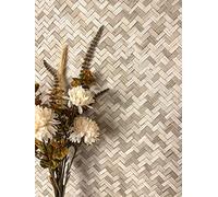 Newroom Tapete Beige Vlies Rattan Flechtmuster - Boho Fischgrätenmuster 3D Optik für Wohnzimmer Schlafzimmer