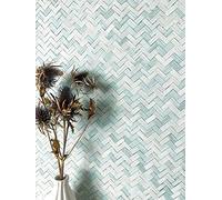 Newroom Tapete Blau Vlies Flechtmuster - Boho Rattan Korbgeflecht 3D Optik für Schlafzimmer Büro Flur