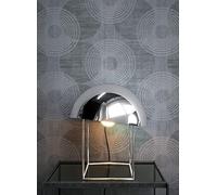 Newroom Tapete Grau Vlies Kreise - Modern Geometrisch Glänzend Muster für Wohnzimmer Schlafzimmer