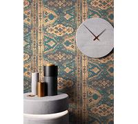 Newroom Tapete Petrol Vlies Teppichoptik - Vintage Orientalisch Persisch Muster für Wohnzimmer Schlafzimmer