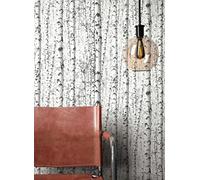 NEWROOM Tapete Schwarz Vlies Birkenoptik - Modern Skandi Baumstamm Muster für Wohnzimmer Schlafzimmer