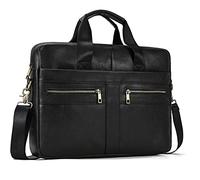 newsbirds Sac Business Mallette homme Cartable Sacs Business en Cuir Véritable 14 Pouces Porte Document Sac de Messager Sac à Bandoulière d'affaires, 3316 noir
