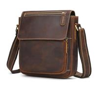 newsbirds Sac Croisé pour Hommes Cuir Véritable Sacoche Bandoulière Vintage Petit Sac pour iPad 9,7 Pouces Business Sacs à Bandoulière, 9409 marron