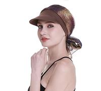 Newsboy Casquette pour femme chimio avec écharpe, cadeau pour perte de cheveux, disponible toute l'année, marron, taille unique