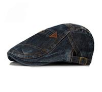 Newsboy Chapeaux pour hommes jeans béret chapeaux pour hommes femmes de qualité unisexe béret en denim casquette ajustée Sun Cabbie Ivy casquette plate, style 1, 6 3/4/7 1/4