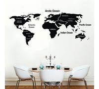 Newsee Decals 45 x 103 cm Grande carte du monde Home Decor Mur amovible en vinyle autocollant Papier peint Sticker Art