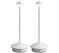 NEWSEE Lot de 2 mini lampes de table sans fil, lampes de bureau LED portables, éclairage alimenté par batterie rechargeable, intensité variable en continu pour chambre à coucher, salle à manger, café