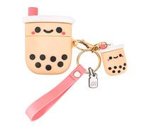 Newseego Compatible avec Les étuis Airpods 1 et 2, étui de Protection Mignon Tasse de thé au Lait de Dessin Animé 3D Conçu étui en Silicone Souple Antichoc avec Porte-clés pour Femmes et Filles