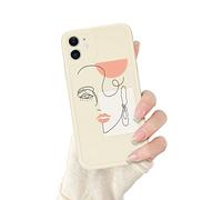 Newseego Compatible avec l'étui iPhone 11, Motif de Visage Abstrait Créatif avec Art Line Étui en Silicone Souple et Mince Étui de Protection Arrière en TPU Léger et Léger pour iPhone 11.