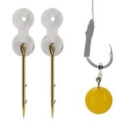 NewShot Lot de 12 appâts à bouillettes pour pêche à la carpe avec épinglette en caoutchouc transparent Ronnie - 0,6 x 10 mm