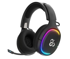 NEWSKILL Aton V2 Casque Gaming sans Fil 2,4 G, Bluetooth 5.0 et câble de Type C, Microphone rétractable, Son Surround RVB, Compatible avec PC, PS5, Switch et Mobile - Noir