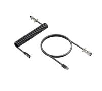 NEWSKILL Câble spirale flexible, noir, léger et compact, USB C pour clavier de jeu, type C vers USB A avec connecteur métallique amovible