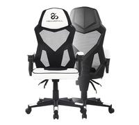 NEWSKILL Gaming Chair Eros Tissu Respirant Eros, Dossier en Maille, Chaise de Bureau, Réglable en Hauteur, Accoudoirs Fixes, Réglable en Hauteur, Ergonomique, Appui-tête intégré, Jusqu'à 150kg, Blanc
