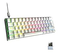 NEWSKILL Pyros V2 Teclado Gaming 60% RGB inalámbrico/Bluetooth/Cable Outemu Red Hotswap - Color Blanco
