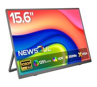 Newsoul - Écran portable 15,6 pouces 125 % sRGB pour ordinateur portable avec support de réglage intégré de 0 à 180° | Haut-parleur | VESA, HDMI USB-C Plug&Play, deuxième écran d'extension ultra fin