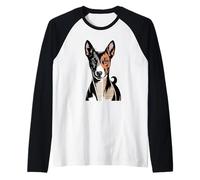 Newspaper Art Basenji Barkless Dog Manche Raglan