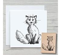 NEWSTAMPS DIE STEMPELMACHER Tampon en bois motif renard - 60 x 65 mm - Pour scrapbooking et cartes