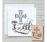 Newstamps Tampon en bois et caoutchouc pour cartes et cadeaux, pour baptême, chrétien, scrapbooking, textile, décoration, amis