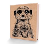 Newstamps - Tampon Menni - En bois et caoutchouc - Pour la fabrication de cartes et de cadeaux - Tampon en bois pour animaux, suricates, Afrique, tampon animal, scrapbooking, tampon textile,