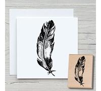 Newstamps - Tampon plume 02 - En bois et caoutchouc - Pour la fabrication de cartes et de cadeaux - Tampon en bois pour oiseaux, scrapbooking, tampon textile, décoration, amis