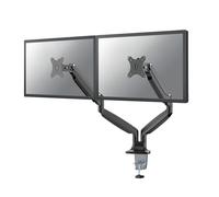 NewStar NM-D750DBLACK Support de Bureau Double Mouvement (Pince et œillet) pour Deux écrans de 25,4 à 81,3 cm, Hauteur réglable (Ressort à gaz) - Noir