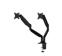 NewStar NM-D750DBLACK Support de Bureau Double Mouvement (Pince et œillet) pour Deux écrans de 25,4 à 81,3 cm, Hauteur réglable (Ressort à gaz) - Noir