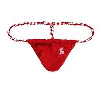 Newsywell Hommes String en Coton Taille Basse T-Back Slip Bikini Brief sous-vêtement Tanga Thong Rouge XX-Large