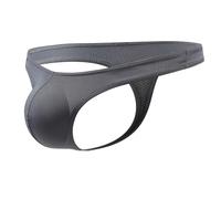 Newsywell Hommes String en Spandex Bikinis G-String Low Rise Nylon Pouch Tanga Slip Briefs sous-vêtements Gris XX-Large